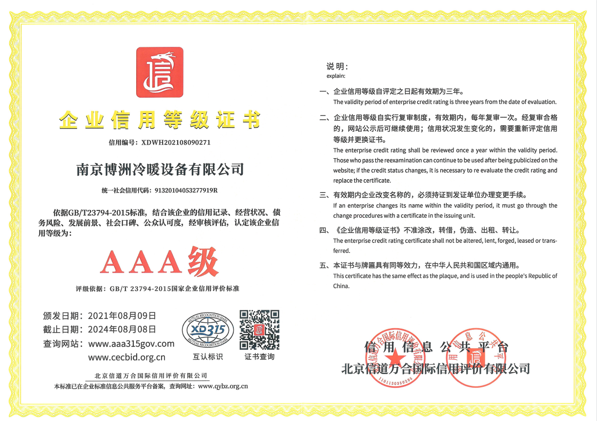 企業(yè)信用等級(jí)證書